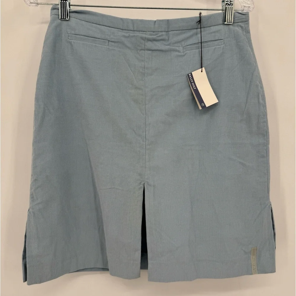 Bally Golf Skort Baby Blue Corduroy Front Pockets‎ Back Zip size 38/M NWT